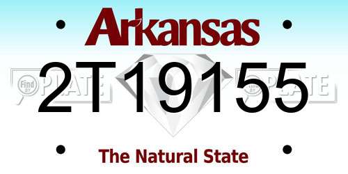 2T19155 Arkansas License Plate