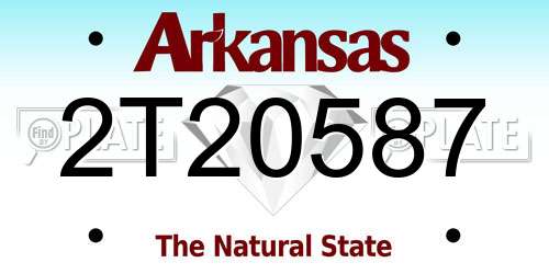 2T20587 Arkansas License Plate