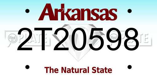 2T20598 Arkansas License Plate