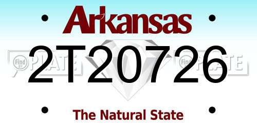 2T20726 Arkansas License Plate