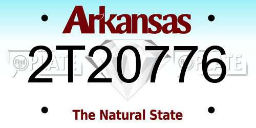 2T20776 Arkansas License Plate