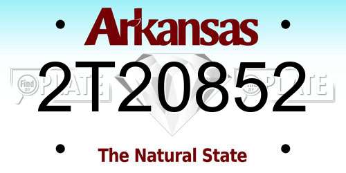 2T20852 Arkansas License Plate