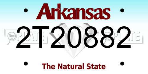 2T20882 Arkansas License Plate
