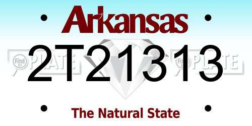 2T21313 Arkansas License Plate