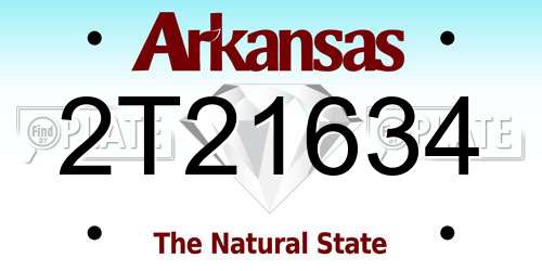 2T21634 Arkansas License Plate