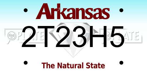 2T23H5 Arkansas License Plate