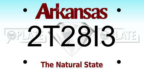 2T28I3 Arkansas License Plate