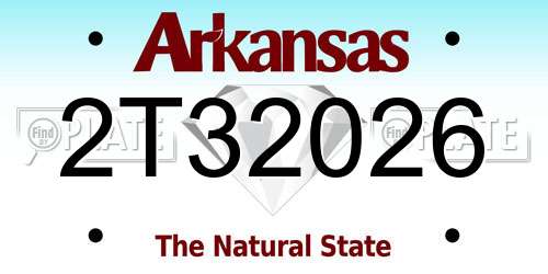 2T32026 Arkansas License Plate