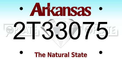 2T33075 Arkansas License Plate