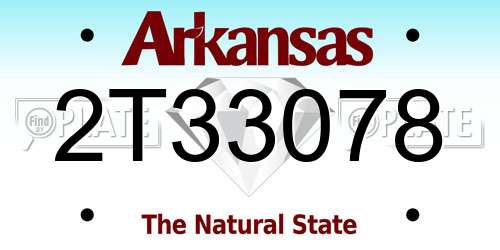 2T33078 Arkansas License Plate