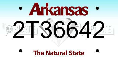 2T36642 Arkansas License Plate