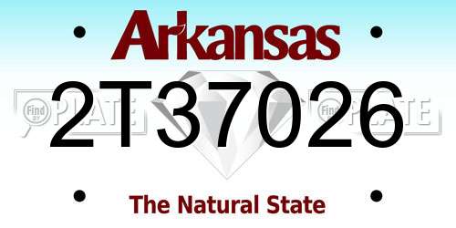 2T37026 Arkansas License Plate