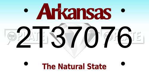 2T37076 Arkansas License Plate