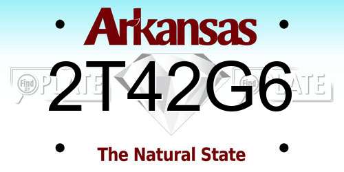 2T42G6 Arkansas License Plate