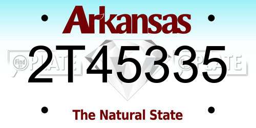 2T45335 Arkansas License Plate