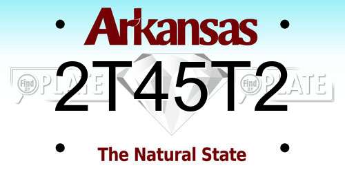 2T45T2 Arkansas License Plate