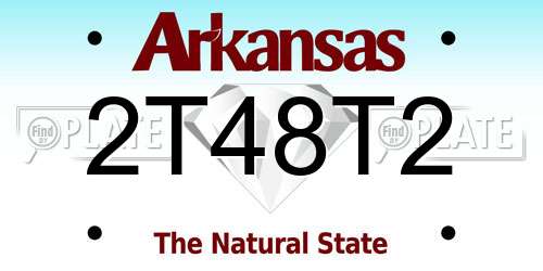 2T48T2 Arkansas License Plate