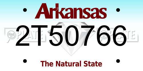 2T50766 Arkansas License Plate