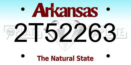 2T52263 Arkansas License Plate