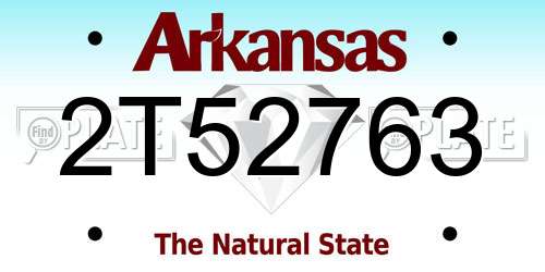 2T52763 Arkansas License Plate