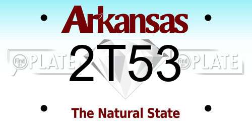 2T53 Arkansas License Plate