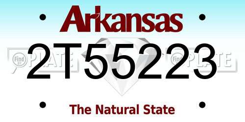 2T55223 Arkansas License Plate