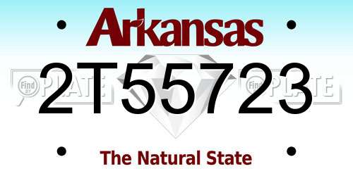 2T55723 Arkansas License Plate