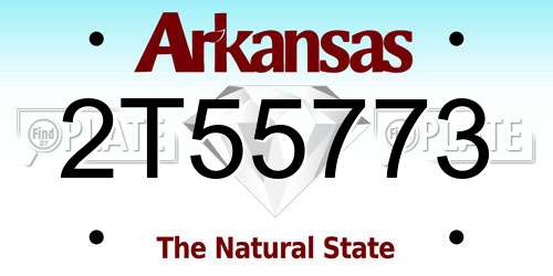 2T55773 Arkansas License Plate
