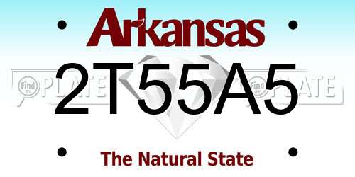 2T55A5 Arkansas License Plate