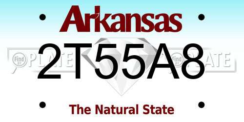 2T55A8 Arkansas License Plate