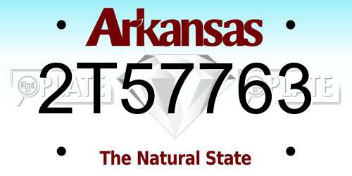 2T57763 Arkansas License Plate