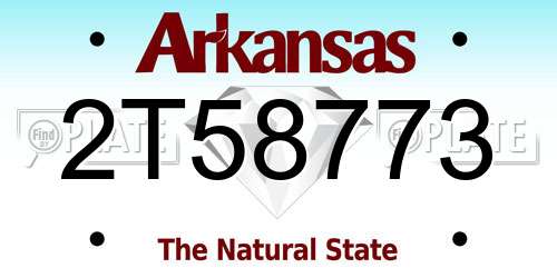 2T58773 Arkansas License Plate