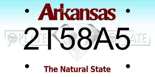 2T58A5 Arkansas License Plate