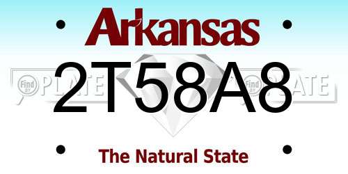 2T58A8 Arkansas License Plate