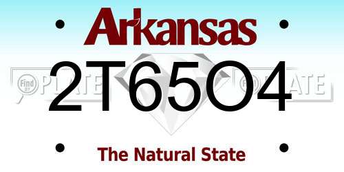 2T65O4 Arkansas License Plate