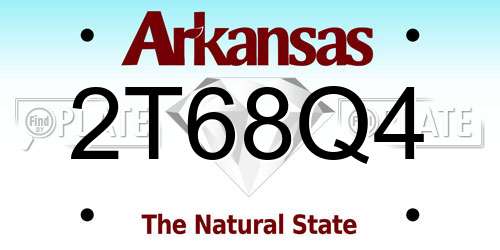 2T68Q4 Arkansas License Plate