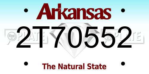 2T70552 Arkansas License Plate