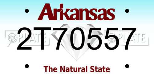 2T70557 Arkansas License Plate