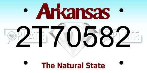2T70582 Arkansas License Plate