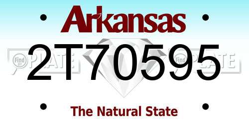 2T70595 Arkansas License Plate
