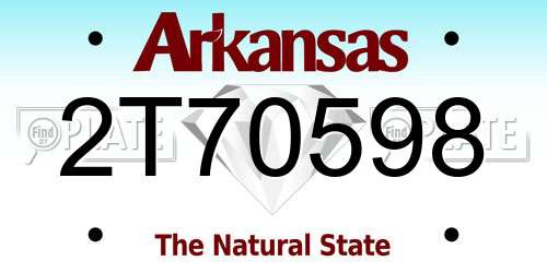 2T70598 Arkansas License Plate