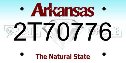 2T70776 Arkansas License Plate