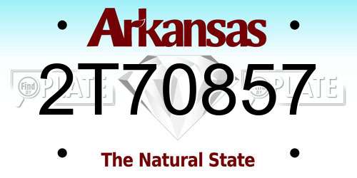 2T70857 Arkansas License Plate