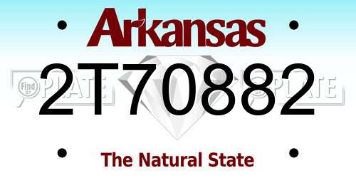 2T70882 Arkansas License Plate
