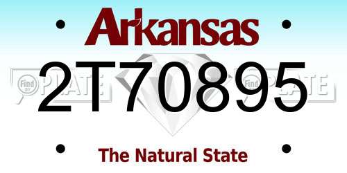 2T70895 Arkansas License Plate