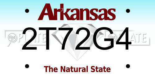 2T72G4 Arkansas License Plate