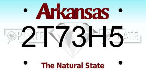 2T73H5 Arkansas License Plate