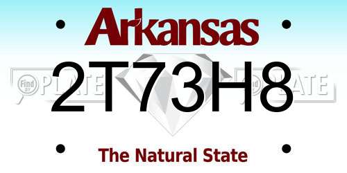 2T73H8 Arkansas License Plate