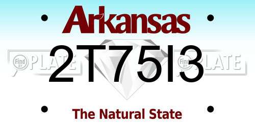 2T75I3 Arkansas License Plate