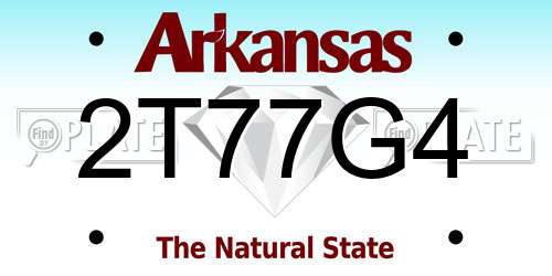 2T77G4 Arkansas License Plate